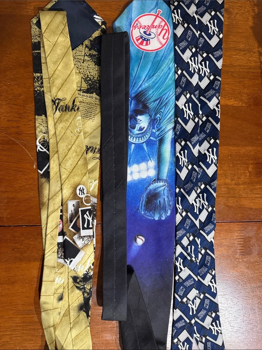 MLB Ralph Marlin Blue Set of 3 New York Yankees Baseball Ties